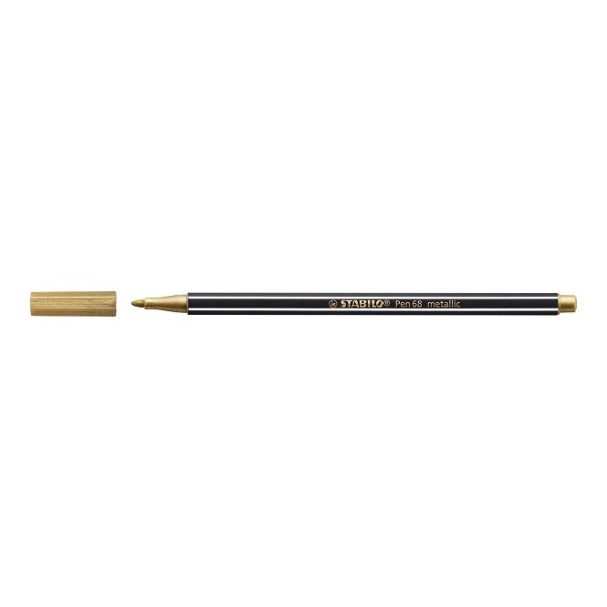 Werbeartikel STABILO Pen 68 metallic Fasermaler – gold – mit Logo bedruckt für den Büroalltag und besondere Anlässe