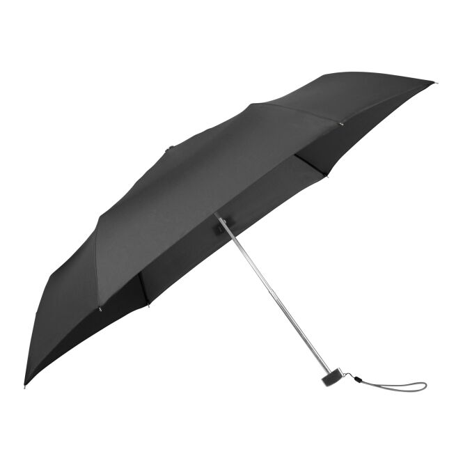 Mitarbeitergeschenk Taschenschirm Samsonite Rain Pro – schwarz – mit Logo bedruckt kompakter Regenschirm für Firmenauftritte
