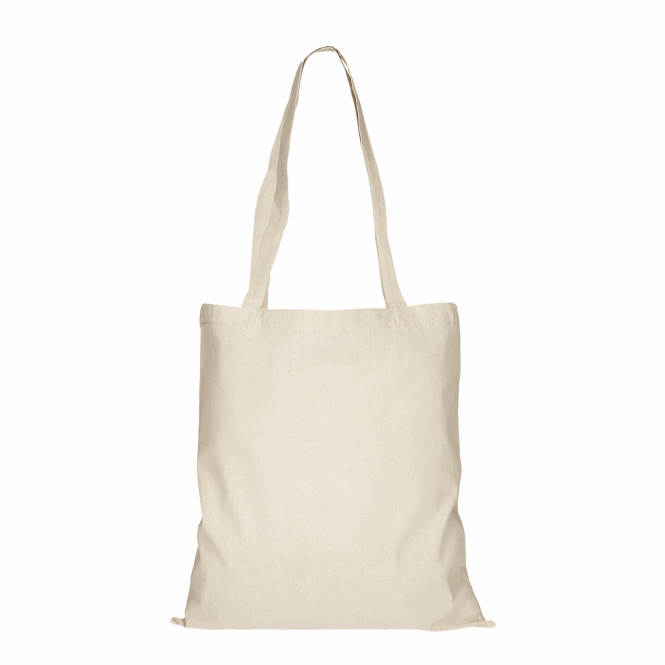 Werbeartikel Baumwolltasche Classic mit Logodruck – OEKO-TEX zertifiziert – Beige – robuster Einkaufsbeutel für Messen und Firmenaktionen