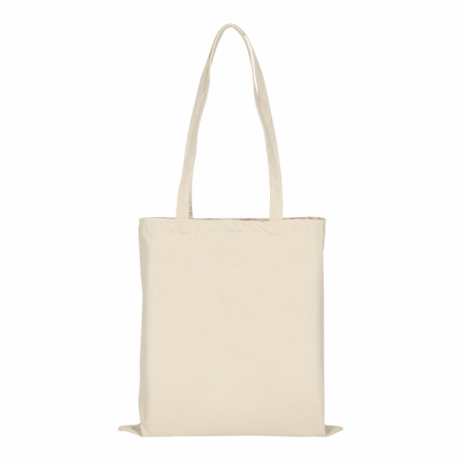 Werbeartikel TEXXILLA Baumwolltasche 38x42cm mit Logodruck – Beige – nachhaltige Stofftasche aus OEKO-TEX Baumwolle für Messen und Firmen