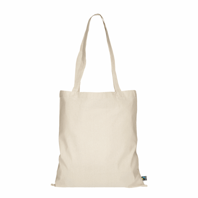 Werbeartikel Baumwolltasche mit Logodruck – 38x42 cm OEKO-TEX – Beige – robuster Jutebeutel für Firmen und Messen