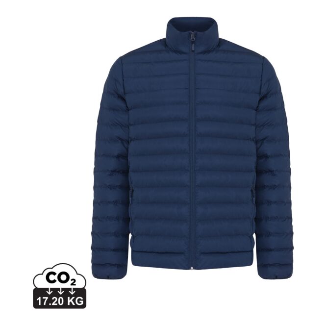 Mitarbeitergeschenk Steppjacke Maiko mit Logostick – XL – Navy blau – recycelte Funktionskleidung für das Business