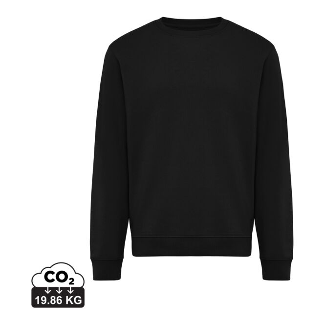 Corporate Fashion IQONIQ Torla Rundhals-Pullover – schwarz – nachhaltig mit hochwertigem Stick Gr. 4XL