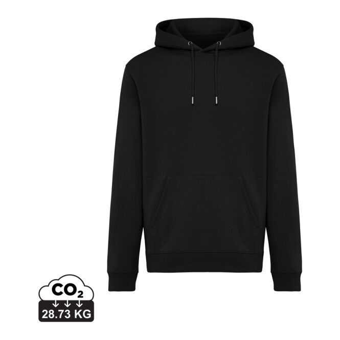 Mitarbeitergeschenk Joshua Hoodie mit Logodruck – Schwarz – nachhaltiger Markenpullover aus Bio-Baumwolle XXS für Firmen und Agenturen