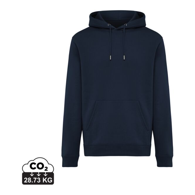 Mitarbeitergeschenk Hoodie Joshua mit Logodruck – XL – Navy blau – nachhaltiger Sweater aus Bio-Baumwolle für Firmenkleidung