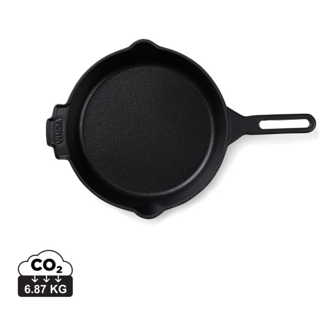 Firmengeschenk Bratpfanne Monte Ardoise 20cm mit Logodruck – Schwarz – hochwertiges Kochgeschirr für Mitarbeiter und Kunden