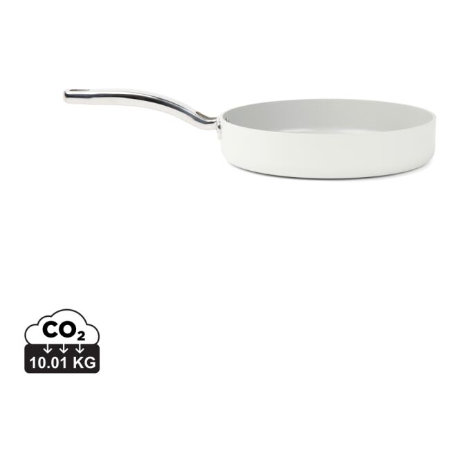 Firmengeschenk Alto Bratpfanne 27cm mit Gravur – Grau – nachhaltiges Kochgeschirr aus recyceltem Aluminium für Gastronomie und Büro