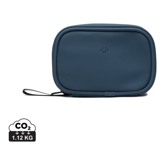 Mitarbeitergeschenk Erste-Hilfe-Set VINGA Baltimore – navy blau – mit Logodruck recyceltes Polyester als sicherer Begleiter im Büroalltag