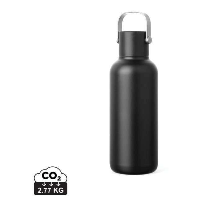 Werbeartikel Vinga Cael Trinkflasche mit Gravur – 600ml – Schwarz – doppelwandige Isolierflasche für Unternehmen