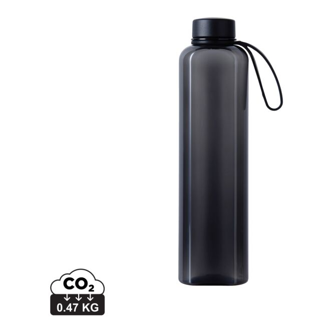 Werbeartikel Vinga Arch Trinkflasche mit Logodruck – 550ml – Schwarz – nachhaltige Flasche aus recyceltem PET für Büro und Sport