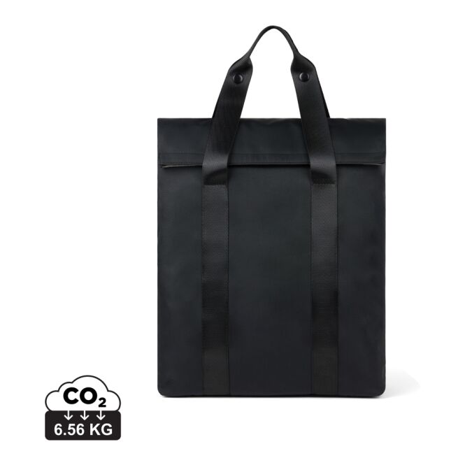 Mitarbeitergeschenk Baltimore Neo Rucksack mit Logodruck – Schwarz – nachhaltiger Business Rucksack aus recyceltem Material