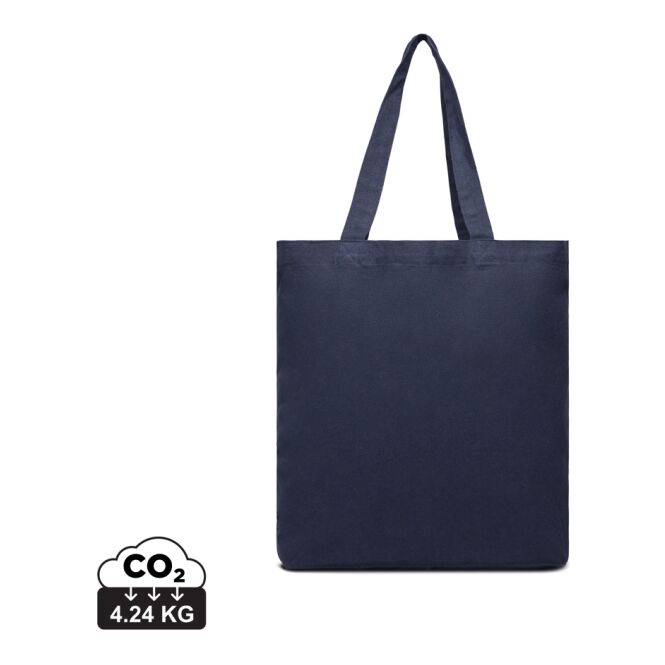 Kundengeschenk Tragetasche VINGA Hilo – navy blau – mit individuellem Logodruck 400g/m² nachhaltiger Jutebeutel als Messe-Werbemittel
