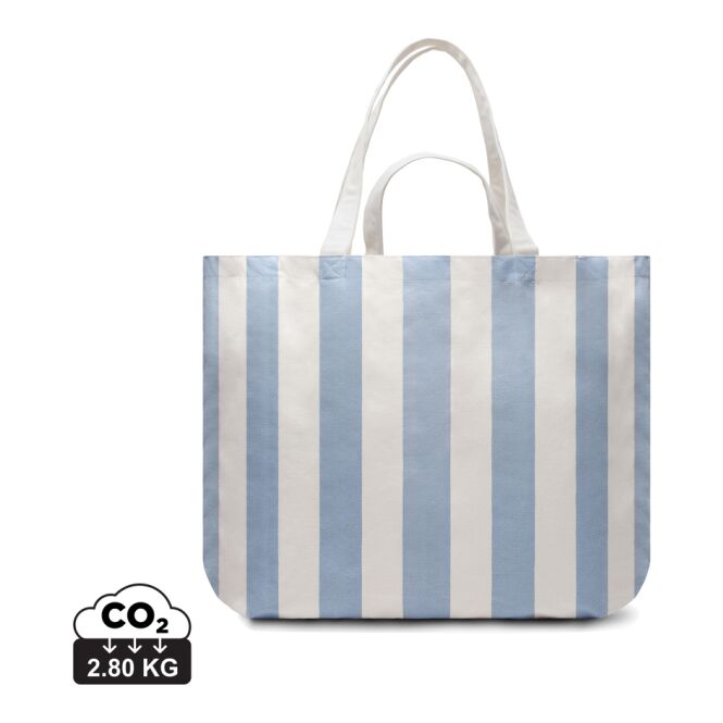 Werbeartikel Vinga Lagoa Strandtasche mit Logo bestickt – Hellblau – recycelte Tasche für Messen und Firmen