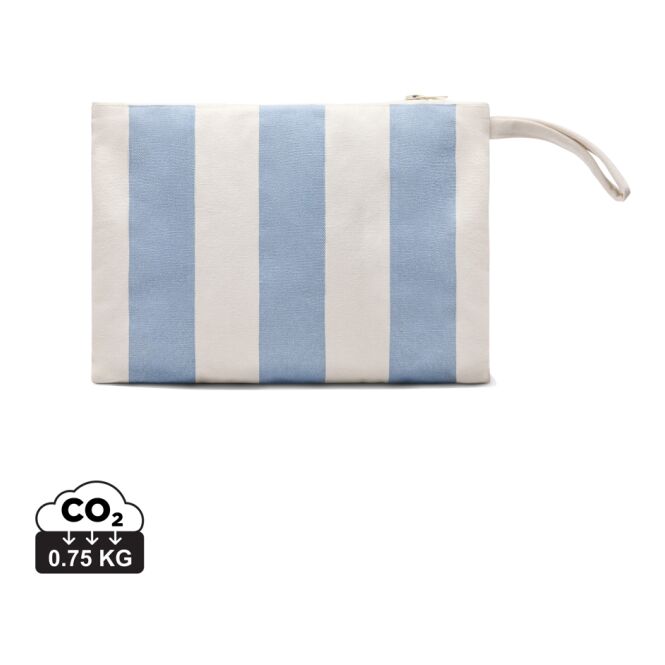 Firmengeschenk Kosmetiktasche VINGA Lagoa – hellblau – mit Logo bedruckt als nachhaltiges Necessaire für Events und das Firmenjubiläum