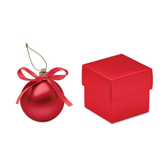 Werbeartikel Weihnachtskugel – rot – hochwertig bedruckt 5,8 cm edler Christbaumschmuck zur professionellen Imagepflege