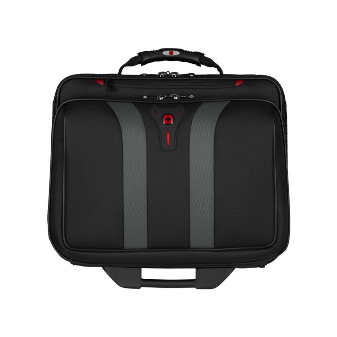 Firmengeschenk Trolley Wenger Granada – schwarz – mit Logodruck 15.6 Zoll Laptop-Tasche perfekt für den Firmenauftritt