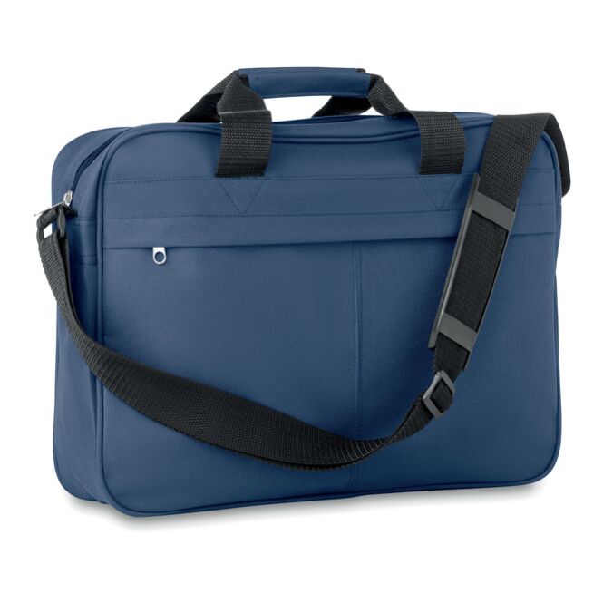 Werbeartikel Dokumententasche mit Logodruck – Blau – strapazierfähige 600D Polyester Business-Tasche für Büro und Konferenzen