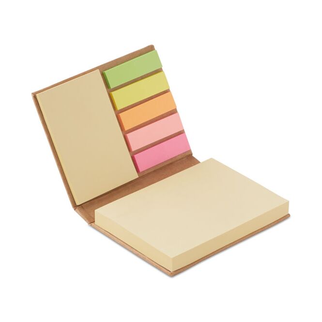 Streuartikel Haftnotiz-Set 100 Blatt – beige – individuell bedruckt für die Büroausstattung 10,2x7,5 cm & 5x7,5 cm mit Markerblöcken