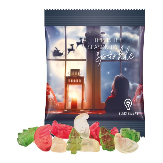 Streuartikel Trolli Fruchtgummi Weihnachtsmischung – weihnachtlich – inkl. Werbeaufdruck 10 g als Weihnachtsgeschenk für Kunden und Partner