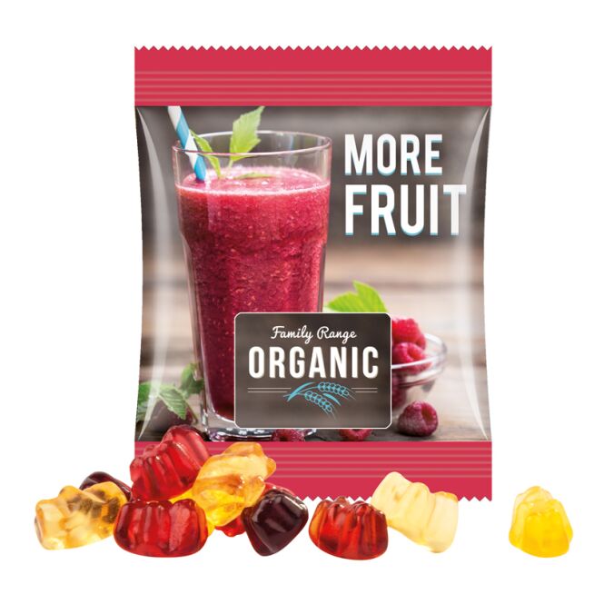Werbeartikel Trolli Gummibärchen Minitüte – fruchtig – mit individuellem Etikett 10 g für Messen und Events an potenzielle Geschäftskunden