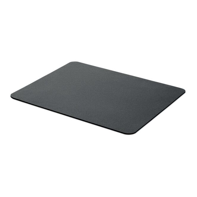 Werbeartikel Mousepad aus recyceltem PU mit Logodruck – Schwarz – nachhaltige Schreibtischunterlage für das Büro