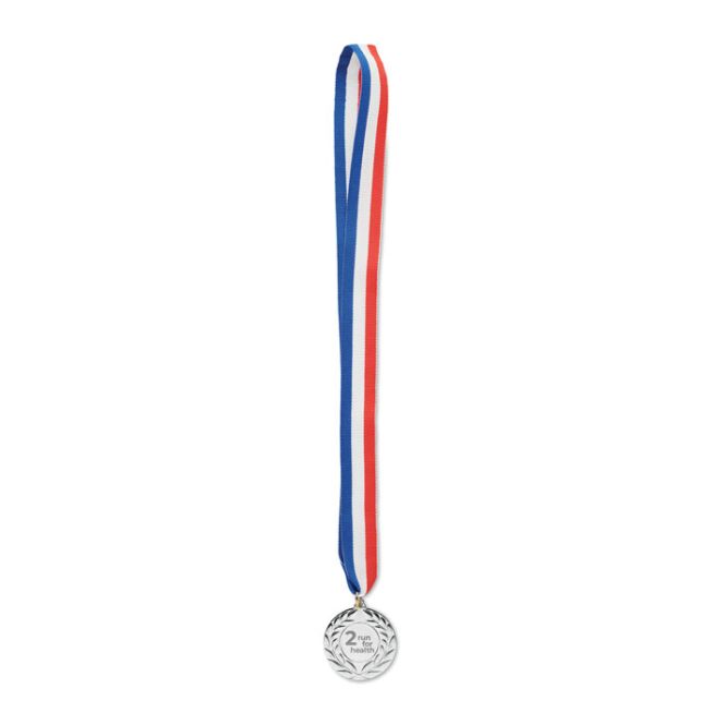 Firmengeschenk Medaille 5cm – transparent grau – mit Logodruck, Eisen-Auszeichnung für Firmen-Events und Siegerehrungen