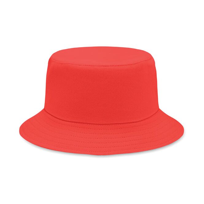 Werbeartikel Sonnenhut 260g/m² – rot – mit Logo bedruckt, leicht, Sonnenschutz, lässiger Bucket Hat für Sommerfeste & Outdoor-Aktionen