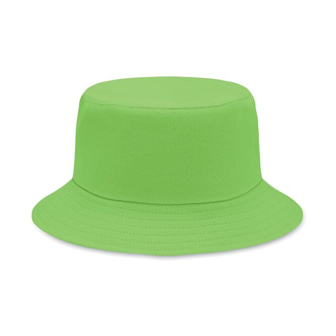 Werbeartikel Bucket Hut 260g/m² – limette – mit Logodruck Baumwoll-Sonnenhut Einheitsgröße für Firmen-Events und Promotion