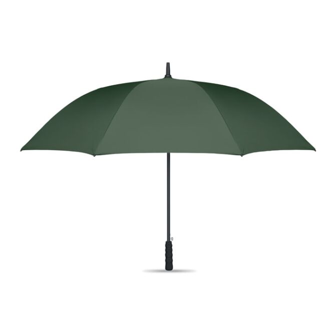 Werbeartikel 27 Zoll Regenschirm mit Logodruck – Grün – windbeständiger Stockschirm für Firmen und Messen