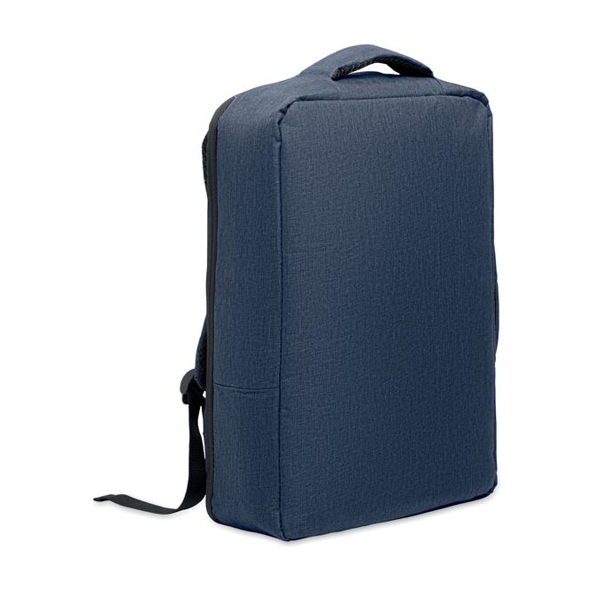 Firmengeschenk 15 Zoll Laptop-Rucksack aus RPET mit Logodruck – Marineblau – funktionaler Begleiter für Business und Office
