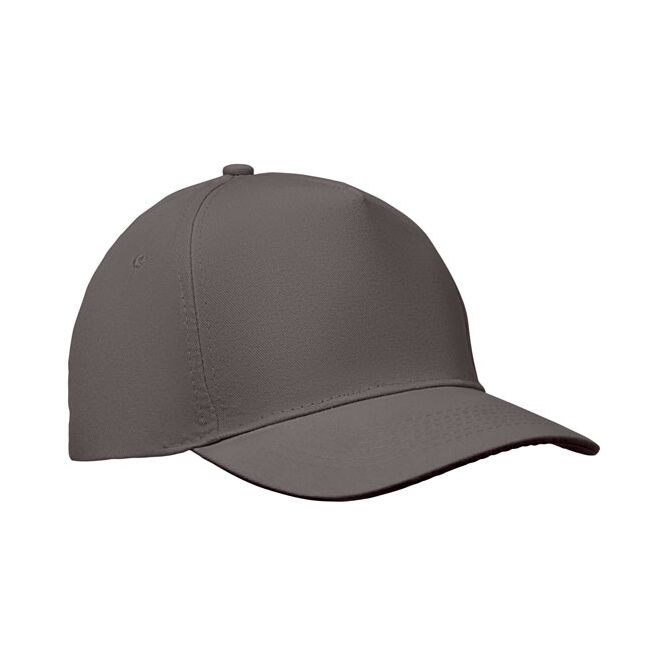 Corporate-Fashion Baseball Kappe 5 Panels – dunkelgrau – mit Logo bestickt 180 g/m² Baumwolltwill Größe 7 1/4 für das Büro klassisches Baseball Cap