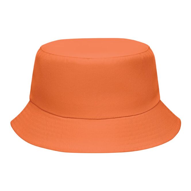 Werbeartikel Bucket Hut Polyester – orange – mit Logodruck 150 g/m² Einheitsgröße für sommerliche Firmenevents