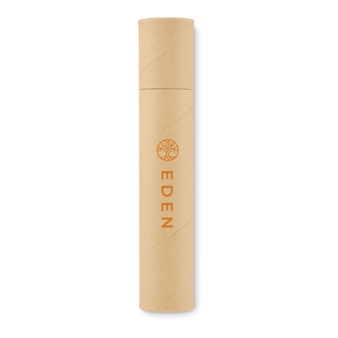 Werbeartikel 5teiliges Schreibset mit Logodruck – Beige – nachhaltiges Schreib-Set aus recyceltem Papier für Büro und Messe