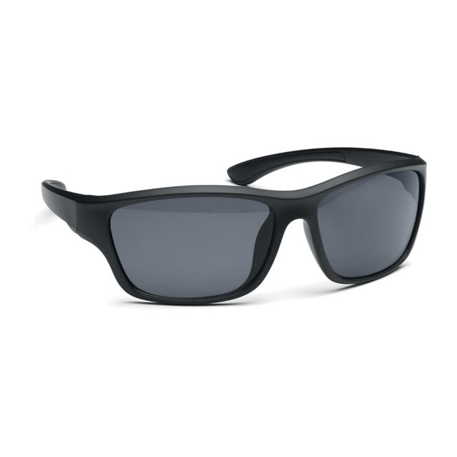 Werbeartikel Sport-Sonnenbrille mit UV400-Schutz mit Logodruck – Schwarz – UV-Schutzbrille für Events und Outdoor-Marketing