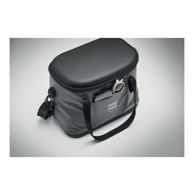 Werbeartikel Kühltasche 40L mit Logodruck – Dunkelgrau – isolierte Kühltasche für Veranstaltungen und Business Events