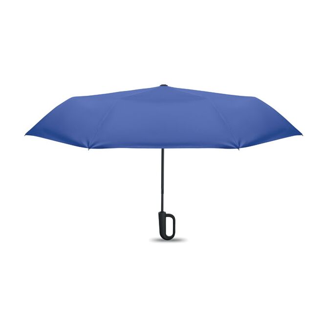 Messe-Giveaway Regenschirm 21 Zoll mit Logodruck – Königsblau – automatischer Windschutz für Firmen