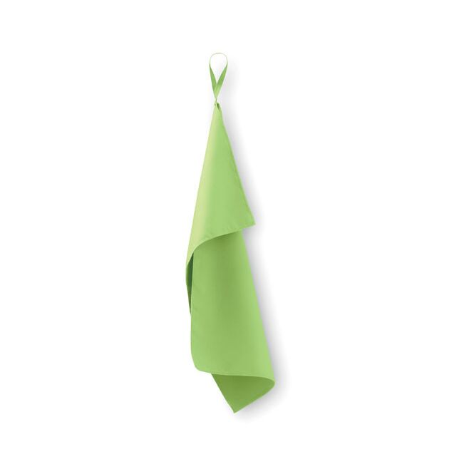Werbeartikel Mikrofaser-Handtuch mit Logodruck 30x50 cm – Limette – schnelltrocknendes Sporttextil für Fitness und Events