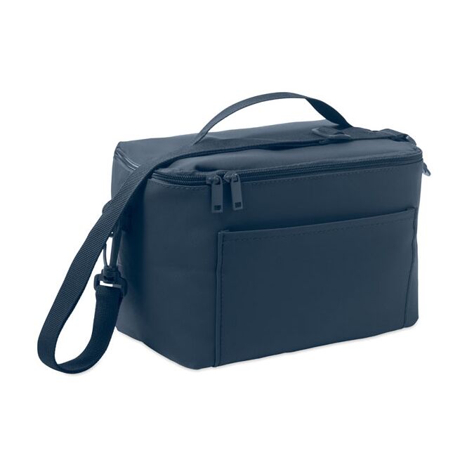 Werbeartikel Kühltasche aus RPET mit Logodruck – Blau – Isolierte Tragetasche für Firmen