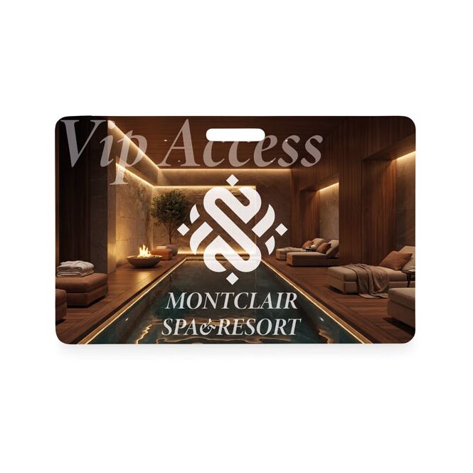 Werbeartikel Lanyard-Ausweis 54x86 mm aus PVC mit Logodruck – Weiß – praktisches Namensschild für Konferenzen und Business-Events