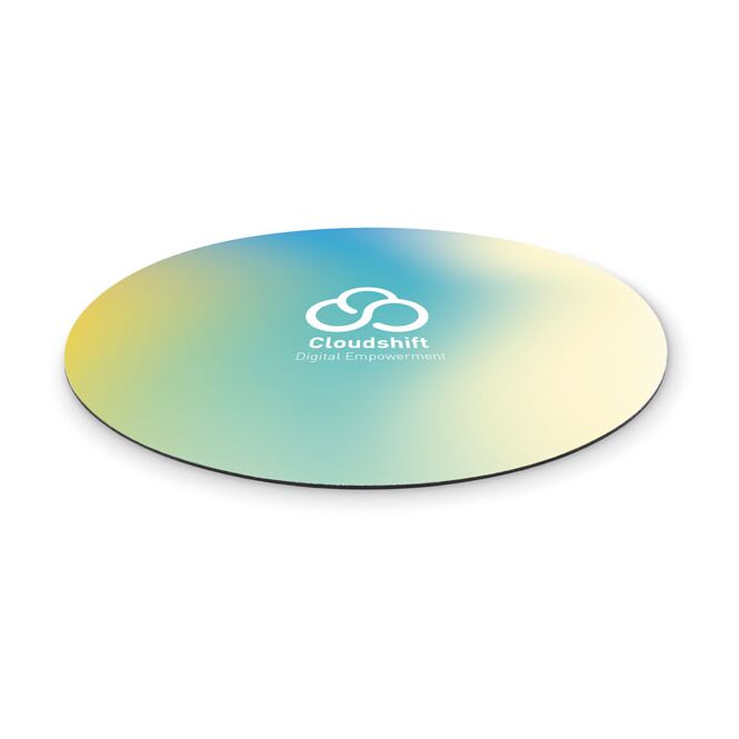 Werbeartikel Mousepad mit Sublimationsdruck – Weiß – rundes PC Zubehör für Büro und Messen