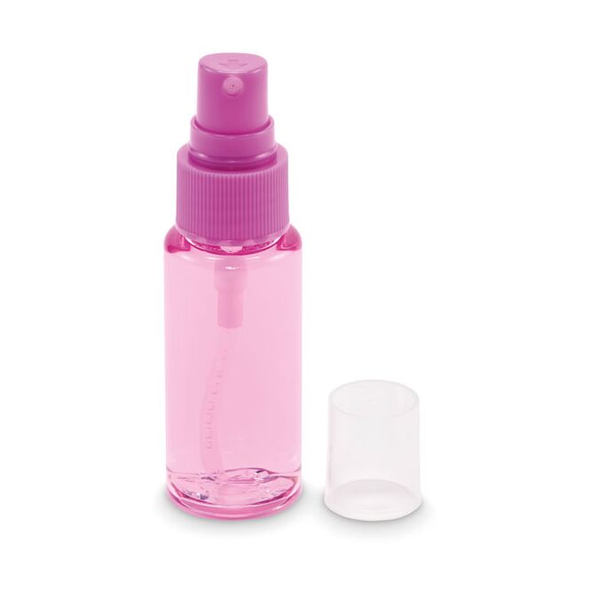 Werbeartikel Körperspray 30ml – transparent pink – mit Werbedruck 30ml Inhalt für die Firmenpromotion als nützlicher Alltagshelfer im Büro
