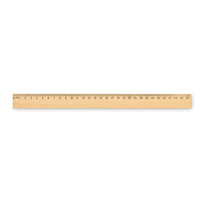 Werbeartikel Holzlineal 30cm mit Gravur – holzfarben – robustes Messwerkzeug für das Büro
