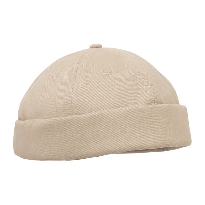Werbeartikel Docker Cap Docker Cap – beige – mit Logodruck Baumwolle 260g/m² mit Mesh und Metallschnalle klassisches Baseball Cap für Events