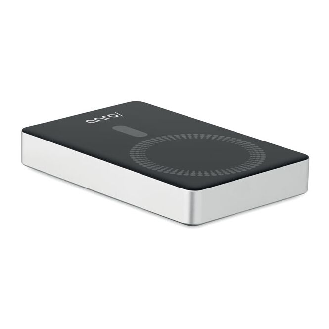 Werbeartikel Powerbank 10000 mAh – aluminium – mit Logo bedruckt nachhaltig aus recyceltem Material für schnelles kabelloses Laden