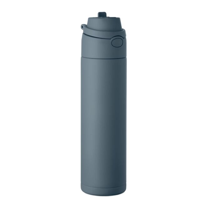 Werbeartikel Trinkflasche mit Gravur 500 ml aus Edelstahl – Petrol – doppelwandige Isolierflasche für Büro und Außendienst