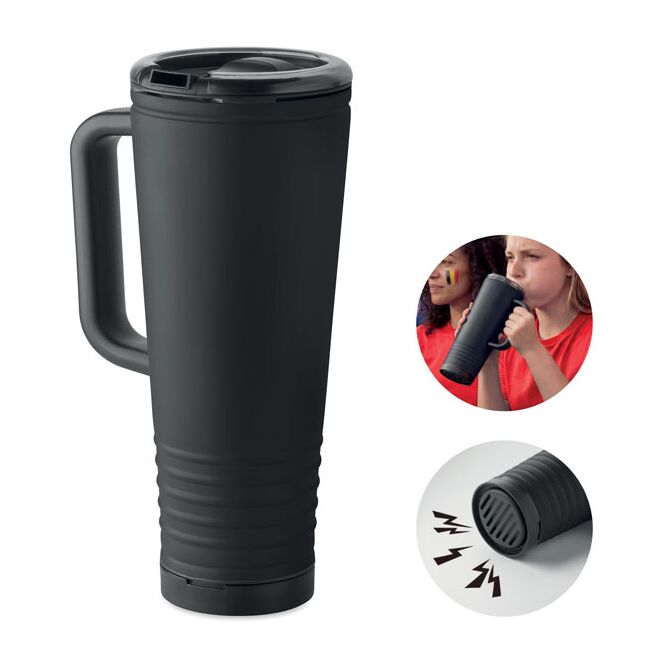 Premium-Werbegeschenk Doppelwandiger Becher 700ml mit Gravur – Schwarz – hochwertiger Trinkbecher für Büro und geschäftliche Anlässe