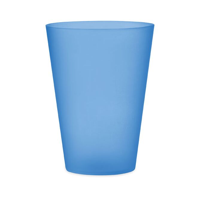 Werbeartikel Festivalbecher Plastikbecher – transparent blau – mit Logo bedruckt 300 ml nachhaltiger Mehrwegbecher für Events & Festivals
