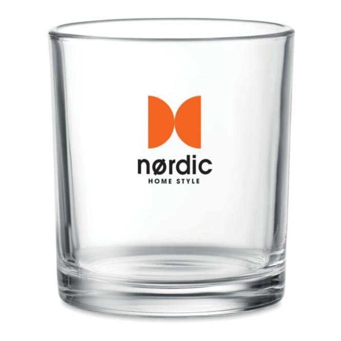 Werbeartikel Trinkglas 300ml mit Gravur – Weiß – wiederverwendbares Glas für Firmen und Events
