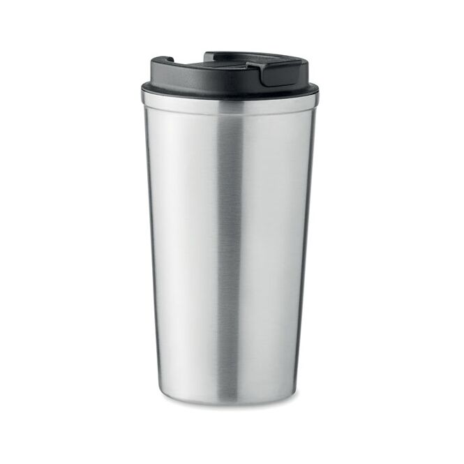 Firmengeschenk Thermobecher MO6579 – mattsilber – mit Logodruck 510 ml für das Mitarbeiter-Onboarding und die Büroküche