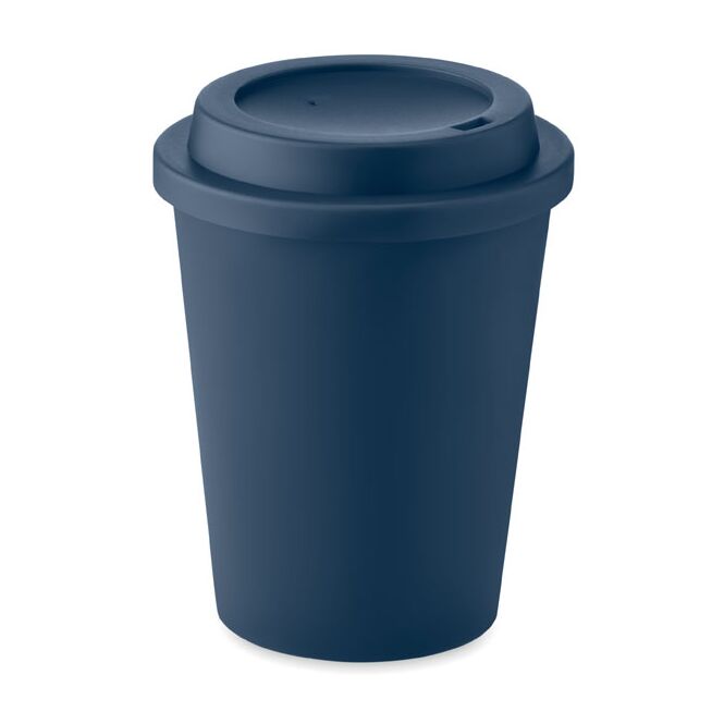 Werbeartikel Doppelwandiger Becher 300ml mit Logodruck – Marineblau – Isolierbecher für Firmen und Büro